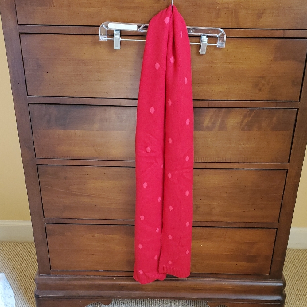 New Talbots Red and Pink Cashmere Scarf And Hat Set